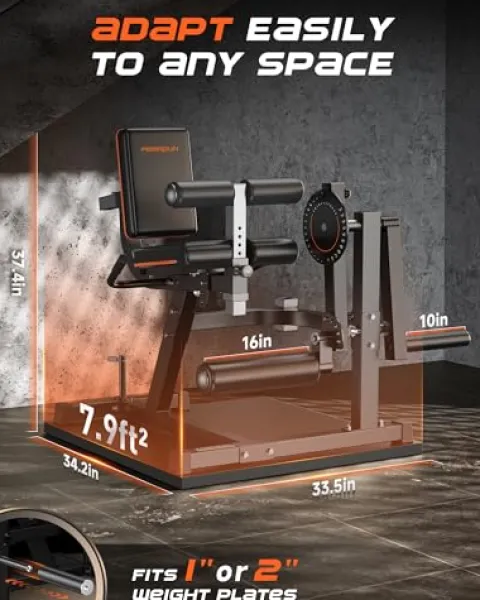 FEIERDUN 3-in-1 Adjustable Leg Extension and Curl Machine Black and Orange