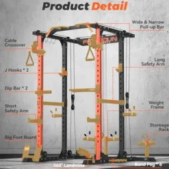 FEIERDUN Multi-function Squat Rack Power Cage FLA01 Orange