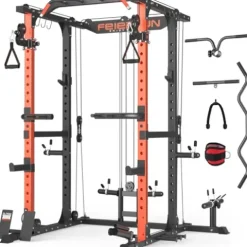 FEIERDUN Multi-Function Squat Rack Power Cage FLA01 Black