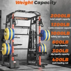 FEIERDUN Power Cage Smith Machine FOR01 + Weight Bench +BP 230lb