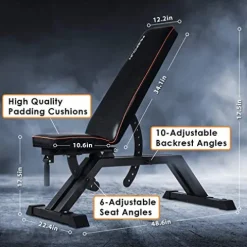 FEIERDUN Weight Bench Black-Parallel Bars