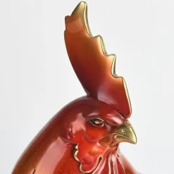 FENGSHUI-CAISHEN Colourful Metal Rooster Statue