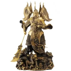 FENGSHUI-CAISHEN Guan Yu Statue Brass 41 Inch