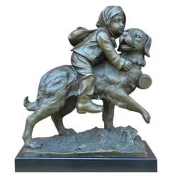 FENGSHUI-CAISHEN Pure Copper Dog Statue Aeneous