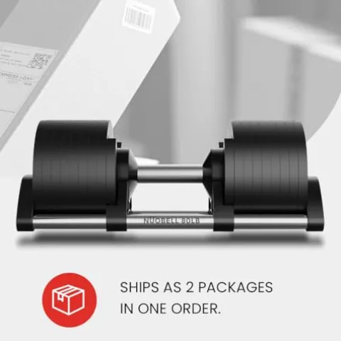 FF Finer Form NUOBELL Adjustable Dumbbell Pair 5-80 lbs Ash
