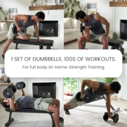 FF Finer Form NUOBELL Adjustable Dumbbell Pair 5-80 lbs Ash