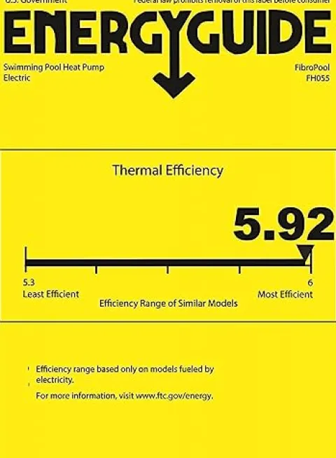 FibroPool Swimming Pool Heat Pump FH255 55,000 BTU Gray