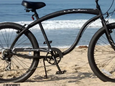 Firmstrong Bruiser Man Seven Speed Beach Cruiser Bicycle Matte Black