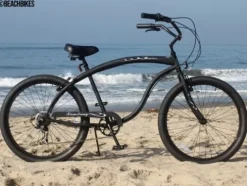 Firmstrong Bruiser Man Seven Speed Beach Cruiser Bicycle Matte Black