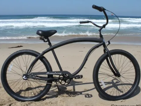 Firmstrong Bruiser Man 3-Speed Beach Cruiser Bicycle Matte Black