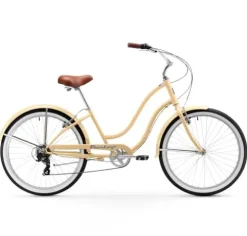 Firmstrong Siren Lady 7 Speed Beach Cruiser Bicycle Vanilla