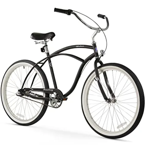 Firmstrong Urban Man Beach Cruiser Bike 26-Inch 3-Speed Matte Black