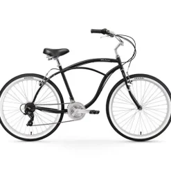 Firmstrong Urban Man Beach Cruiser Bike 26-Inch 7-Speed Matte Black