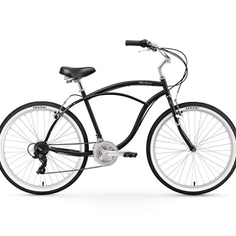 Firmstrong Urban Man Beach Cruiser Bike 26-Inch 7-Speed Matte Black