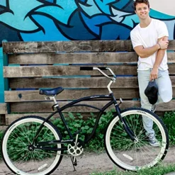 Firmstrong Urban Men’s Beach Cruiser Bike Single Speed 26 Inch Matte Black