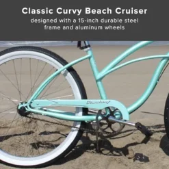 Firmstrong Urban Women’s Beach Cruiser Bike Mint Green w/ Black Seat/Grips
