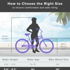 Firmstrong Urban Women’s Beach Cruiser Bike 3 Speed 26 Inch Purple w/ Black Seat/Grips