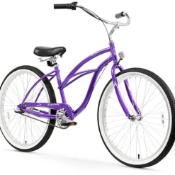 Firmstrong Urban Women’s Beach Cruiser Bike 3 Speed 26 Inch Purple w/ Black Seat/Grips