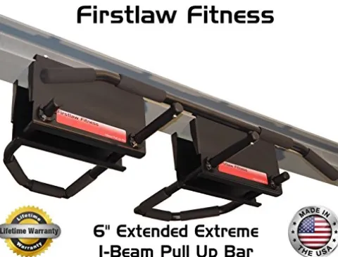 Firstlaw Fitness 6″ Extended Extreme I-Beam Pull Up Bar Black