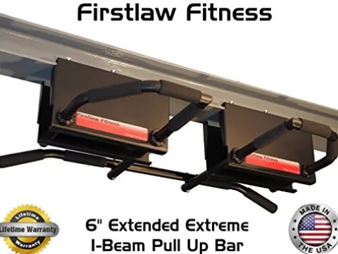 Firstlaw Fitness 6″ Extended Extreme I-Beam Pull Up Bar Black