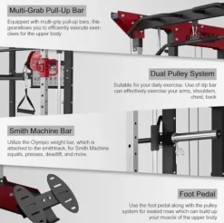 Fitness Dreamer Home Gym Smith Machine Red