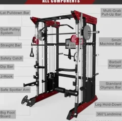 Fitness Dreamer Home Gym Smith Machine Red