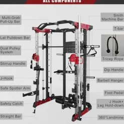 Fitness Dreamer Leg Developer Home Gym Smith Linear Bearing Cage Weight Lifting Machine Red
