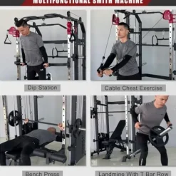 Fitness Dreamer Smith Machine Upper Body Strength Training Equipment Leg Developer Red