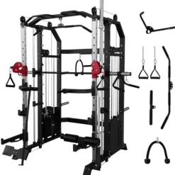 Fitness Dreamer Smith Machine Upper Body Strength Training Equipment Leg Developer Red