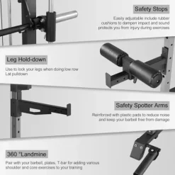 Fitness Dreamer Smith Machine Upper Body Strength Training Equipment Leg Developer Red