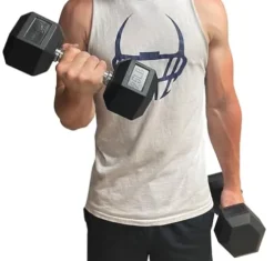 Fitness First Rubber Hex Dumbbell Pairs 85 lbs Black