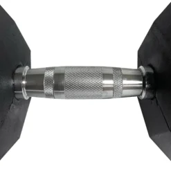 Fitness First Rubber Hex Dumbbell Pairs 85 lbs Black