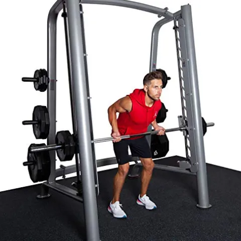 Fitness First Smith Machine with Olympic Weight Plate Storage Silver