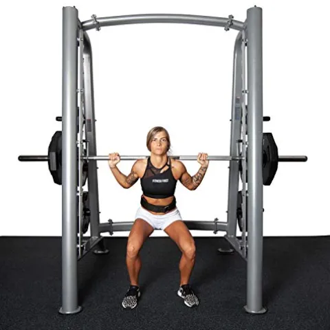 Fitness First Smith Machine with Olympic Weight Plate Storage Silver