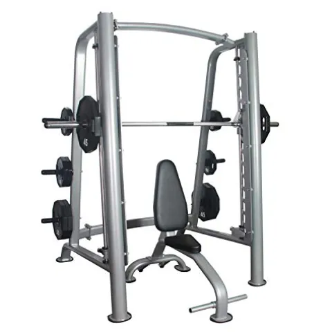 Fitness First Smith Machine with Olympic Weight Plate Storage Silver