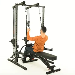 Fitness Reality Cable Cross Over and LAT Pulldown Combo Attachment for Power Cage Grey