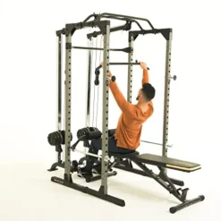 Fitness Reality Cable Cross Over and LAT Pulldown Combo Attachment for Power Cage Grey