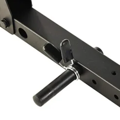 Fitness Reality Squat Rack Power Cage with J-Hooks, Landmine 360° Swivel, Weight Plate Storage Attachment and Power Band Pegs Gray