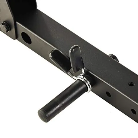 Fitness Reality Squat Rack Power Cage with J-Hooks, Landmine 360° Swivel, Weight Plate Storage Attachment and Power Band Pegs Gray