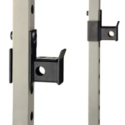 Fitness Reality Squat Rack Power Cage with J-Hooks, Landmine 360° Swivel, Weight Plate Storage Attachment and Power Band Pegs Gray