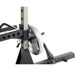 Fitness Reality Squat Rack Power Cage with J-Hooks, Landmine 360° Swivel, Weight Plate Storage Attachment and Power Band Pegs Gray