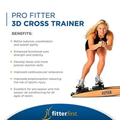 Fitterfirst Pro Fitter Downhill Ski Trainer and 3D Cross Trainer Tan