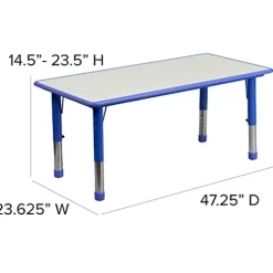 Flash Furniture Wren Blue Height Adjustable Activity Tables Set of 6