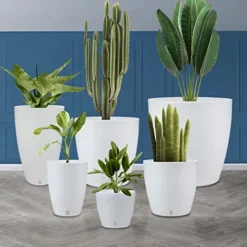 Floridis Planter Set of 6 Outdoor Indoor High Density Polyethylene White