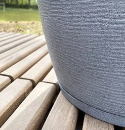 Floridis Resin Planter Indoor/Outdoor with Drainage Hole and Saucer XX Large 29.53×27.56 in Dark Grey