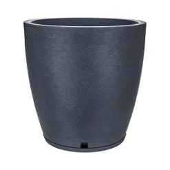 Floridis Resin Planter Indoor/Outdoor with Drainage Hole and Saucer XX Large 29.53×27.56 in Dark Grey