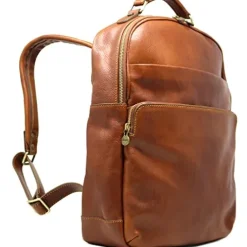 Floto Corsica Italian Leather Laptop Backpack Tobacco Brown