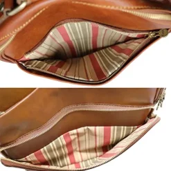 Floto Corsica Italian Leather Laptop Backpack Tobacco Brown