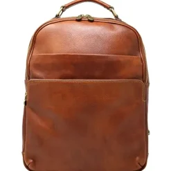 Floto Corsica Italian Leather Laptop Backpack Tobacco Brown