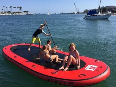 FOKAI Inflatable PVC Oversized SUP Paddle Board Surf Board Raft Boat as Picture Show